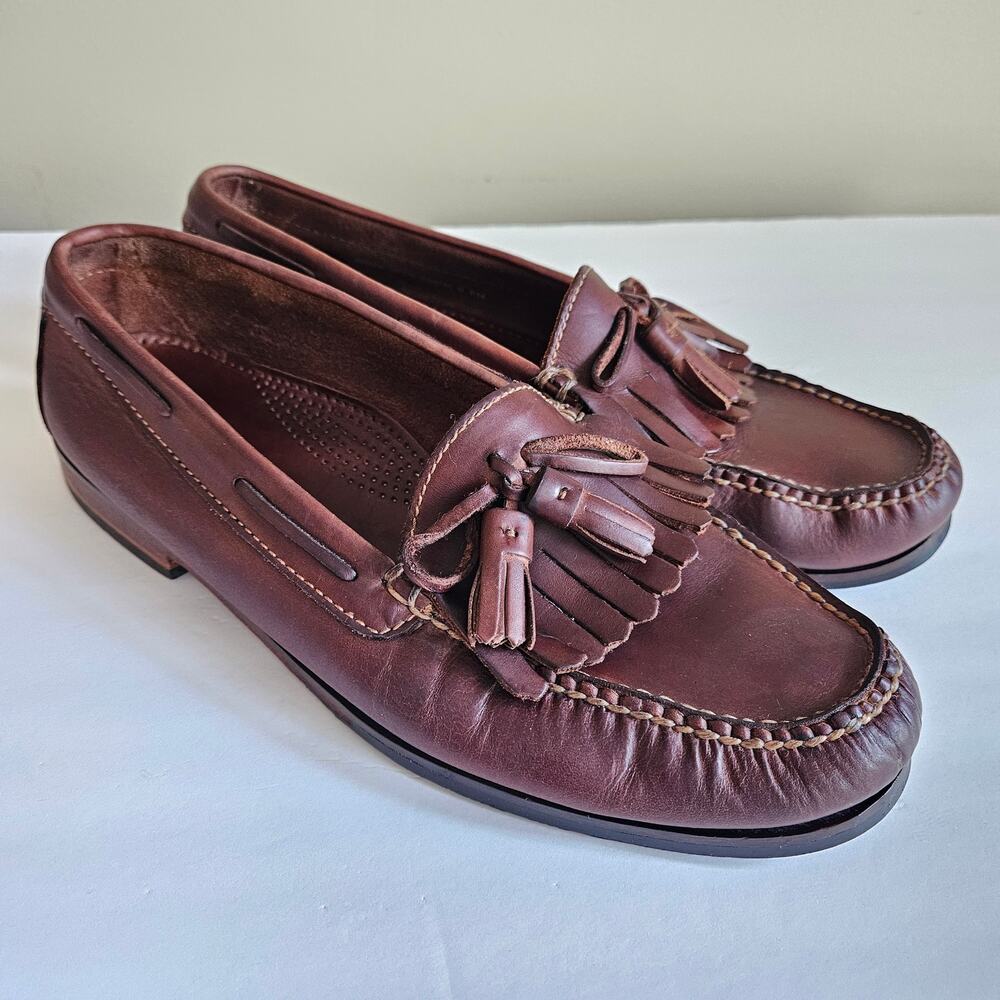 Vintage Cole Haan Men's Leather Loafers Size 10.5 D Brown Tassel Moccasin Preppy
